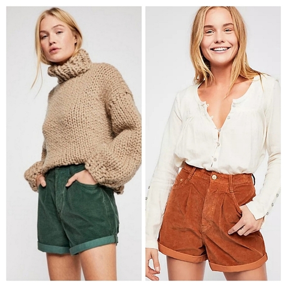 Free People Astoria Cord Shorts Size 24 - Picture 1 of 9